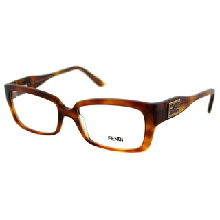 Fendi Women's FE 851 215 Light Brown Havana Plastic Rectangle Eyeglasses