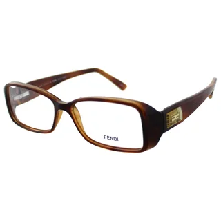 Fendi Women's FE 896 218 Brown Light Havana Plastic Rectangle Eyeglasses