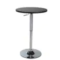 Cumar Black Adjustable Height Wood and Chrome Metal Bar Table
