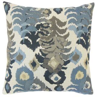 Henriette Ikat 18-inch Cotton Throw Feather and Down Filled Throw Pillow
