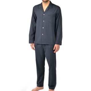 Majestic Men's Signature Herringbone Long Sleeve Cotton Pajama Set