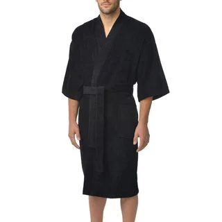 Majestic Men's Basic Cotton Terry Velour Kimono