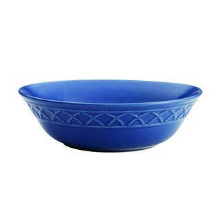 Paula Deen(r) Dinnerware Savannah Trellis 10-Inch Stoneware Round Serving Bowl, Cornflower Blue