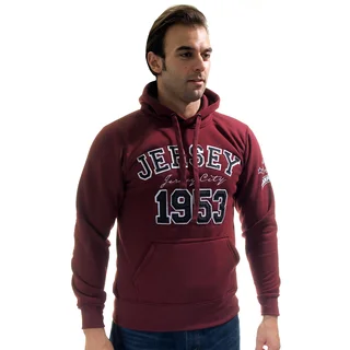 Men's Pull Over Fleece Double Hood Embroidered Sweatshirt