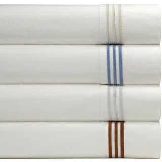 Pointehaven Egyptian Cotton Embroidered Percale Pillowcases (Set of 2)