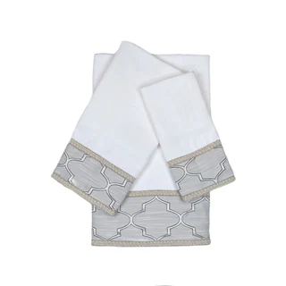 Austin Horn En'Vogue Stanton Gimp White 3-piece Decorative Embellished Towel Set