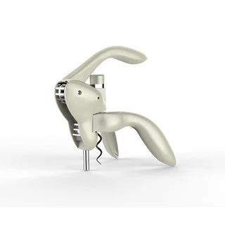 Metrokane Silver Houdini Lever Corkscrew with Foil Cutter and Extra Spiral