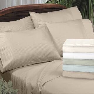 Grand Luxe Amalfi Dobby Stripe Egyptian Cotton 310 Thread Count Sateen Pillowcases (Set of 2)