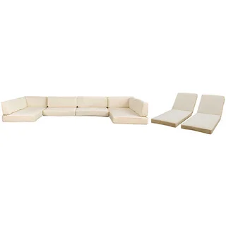 BroyerK 16-Piece Outdoor Sofa Rattan Cushion Cover Set