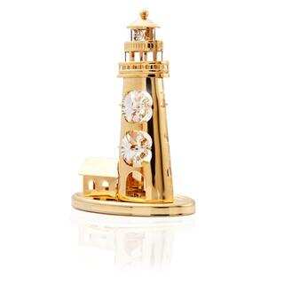 Matashi 24k Goldplated Genuine Crystals Mini Lighthouse Ornament