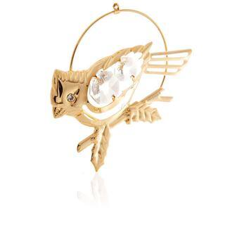 Matashi 24k Goldplated Genuine Crystals Sweet Cardinal Ornament