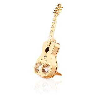 Matashi 24k Goldplated Genuine Crystals Acoustic Guitar Ornament