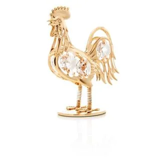 Matashi 24k Goldplated Genuine Crystals Beautiful Rooster Ornament