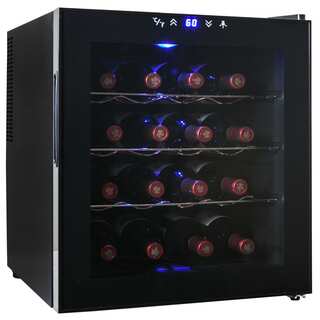 AKDY 16 Bottle Refrigerator Thermoelectric Single Zone Freestanding Quiet Double Panes Glass Door Wine Cooler Cellar