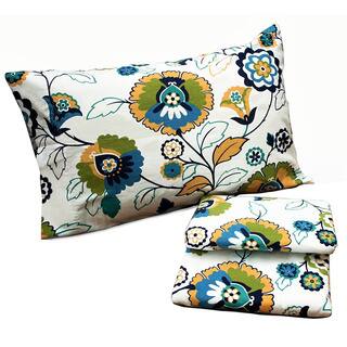 Tribeca Living Modern Floral Printed Flannel Pillowcases (Set of 2)