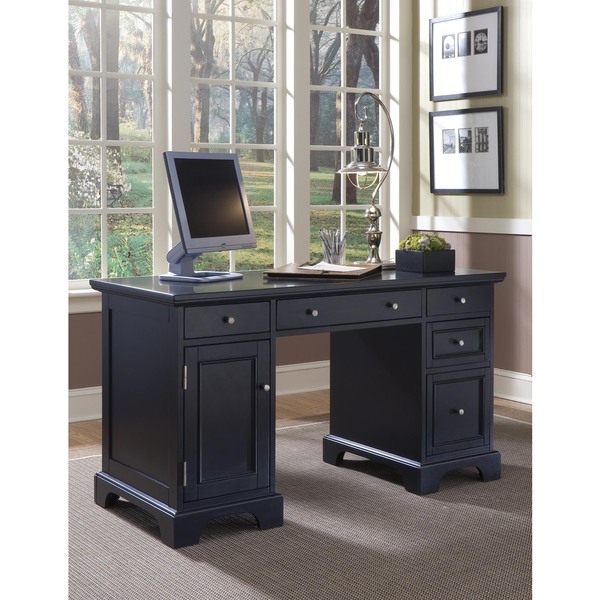 Bedford Black Pedestal Desk by Home Styles