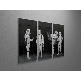 Banksy 'Stormtroopers Filming the Oscars' Triptych Gallery-wrapped Canvas Wall Art
