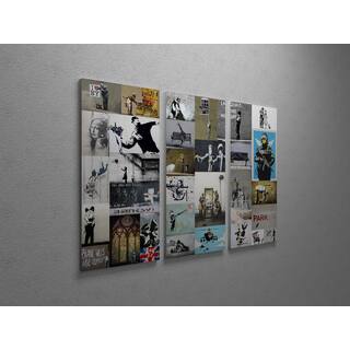 'Banksy 'Banksy Collection' Triptych Gallery Wrapped Canvas Wall Art