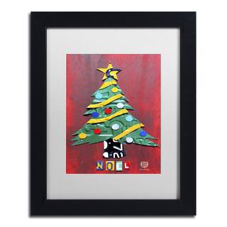Design Turnpike 'Noel Christmas Tree' White Matte, Black Framed Canvas Wall Art