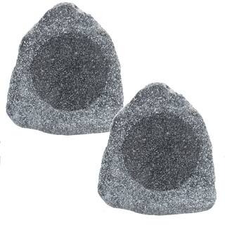 Theater Solutions Granite Grey 2R6G 6.5-Inch Woofers Outdoor Garden Waterproof Granite Rock Patio Speaker Pair