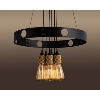 Jeanette 6-light Gold 22-inch Edison Chandelier with Bulbs