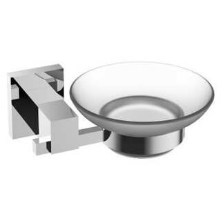 Eviva Panera Frosted Glass Soap Dish, Holds As a Wall Mount (Brushed Nickel), Bathroom Soap Holders