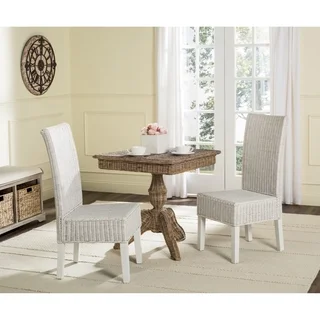 Safavieh Rural Woven Dining Arjun White Wicker Side Chairs (Set of 2)