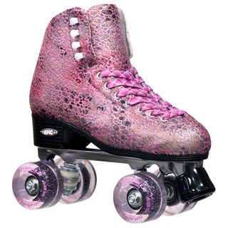 Epic Sparkle Pink Metallic High-Top Quad Roller Skates