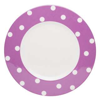 Red Vanilla Freshness Dots Violet 11.25-inch Dinner Plates (Set of 6)
