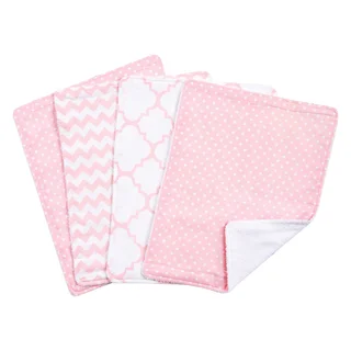Trend Lab Pink Sky 4 Pack Burp Cloth Set