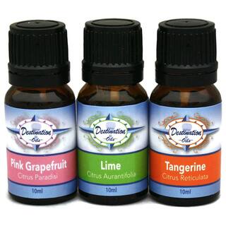 Citrus Essential Oil Aromatherapy Gift Set with Lime, Tangerine, and Grapefruit