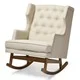Contemporary Light Beige Fabric Rocking Chair by Baxton Studio - Thumbnail 2