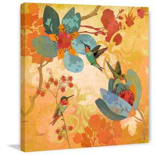 Marmont Hill - Humming Birds Aqua by Evelia Painting Print on Canvas