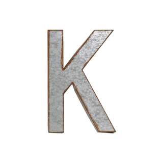 Rusted Edge Effect Metal Alphabet Wall Decor Letter "K"