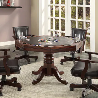 Furniture of America Gary 3-in-1 Cherry Poker Game Table