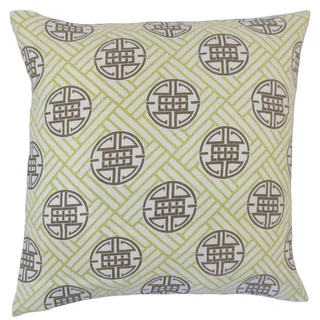 Gambhiri Geometric 18-inch Feather and Down Filled Throw Pillow
