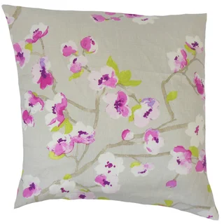 Dashania Floral 18-inch Feather and Down Filled Throw Pillow