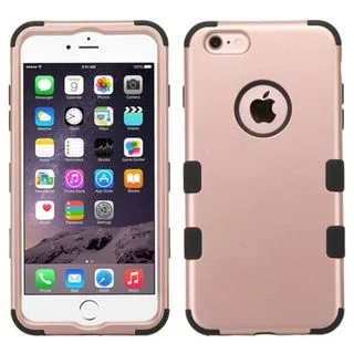 Insten Rose Gold Tuff Hard PC/ Silicone Dual Layer Hybrid Rubberized Matte Case Cover For Apple iPhone 6 Plus/6s Plus