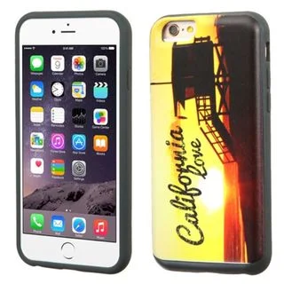 Insten Yellow/Black California Love Sunset Hard PC/ Silicone Dual Layer Hybrid Case Cover For Apple iPhone 6 Plus/6s Plus