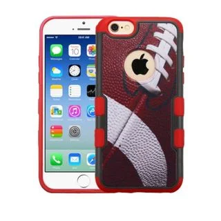 Insten Red/ White Football Hard Snap-on Rubberized Matte Case Cover For Apple iPhone 6/ 6s