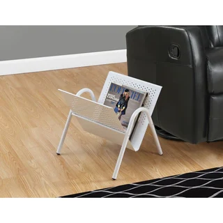 White Metal Magazine Rack