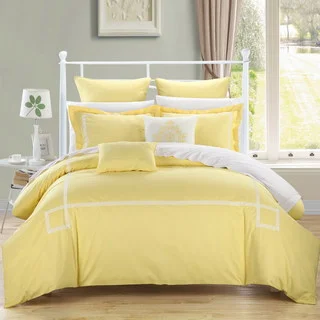 Chic Home Willard Yellow Embroidered 11-piece Bed in a Bag Comforter Set