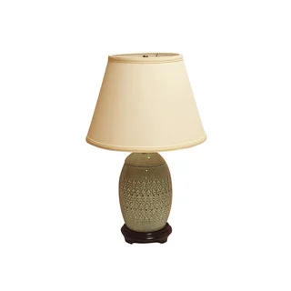 Crown Lighting 1-light Celadon Green Distressed Glaze Ceramic Table Lamp