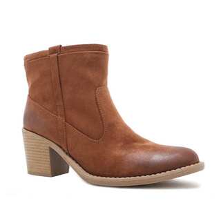 QUPID TOBIN-06 Women's Western Strappy Chunky Ankle Booties