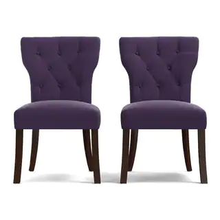 slide 1 of 1, Gracewood Hollow Mervyn Purple Velvet Upholstered Armless Dining Chairs (Set of 2)