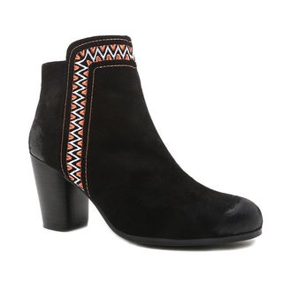 QUPID SAKE-79 Women's Tribal Embroidered Ankle Booties
