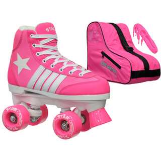 Epic Star Carina Pink High-Top Quad Roller Skates Package