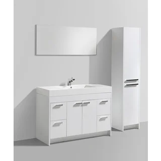 Eviva Lugano 48-inch White Modern Bathroom Vanity with White Integrated Acrylic Sink