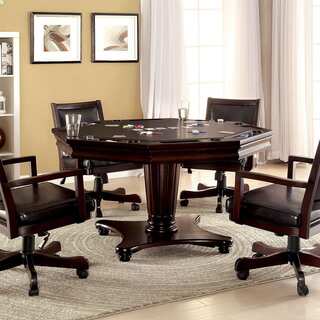 Furniture of America Karson 3-in-1 Dark Cherry Poker Game Table