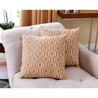 ABBYSON LIVING Dylan Orange 18-inch Throw Pillows (Set of 2)